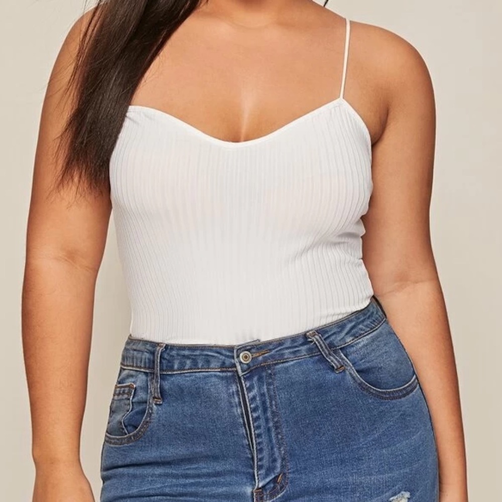 White ribbed tank top